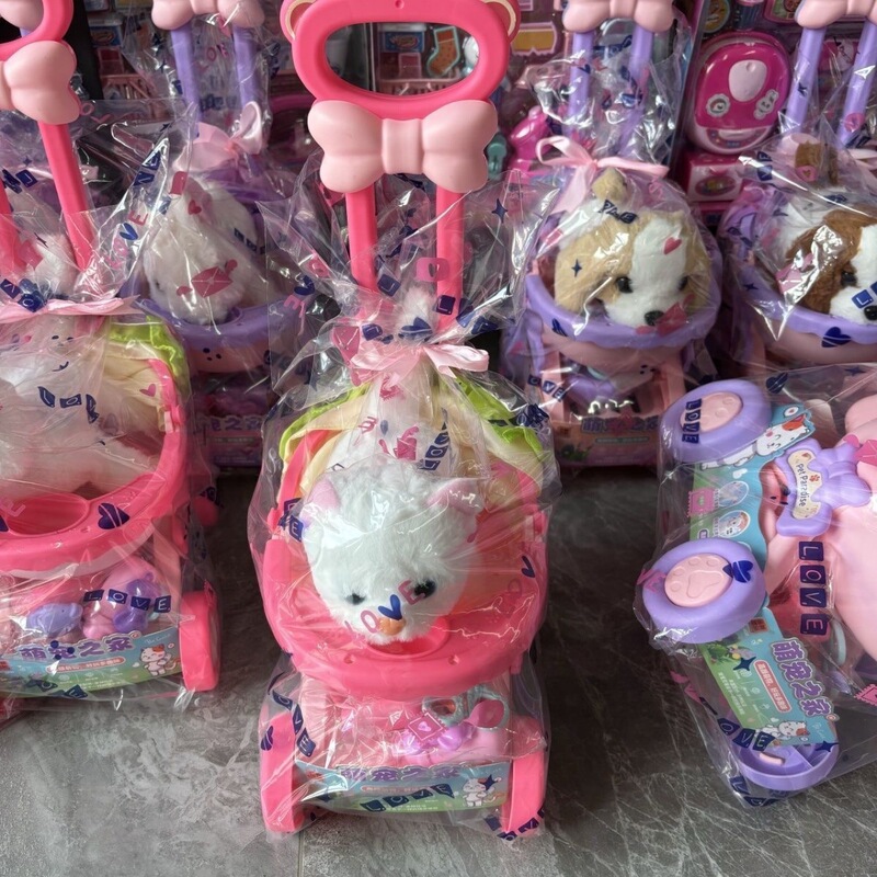 6818 Cute Pet Cart Dog Rabbit Baby Cart Cute Pet Toy Plush Electric Rabbit Girl Pet Rabbit Play