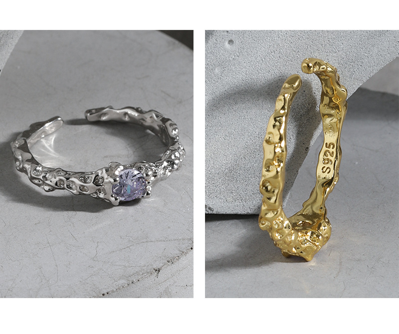 106 Korean Style Ins Special-Interest Design Minimalist All-Match Micro Inlaid Zircon Texture S925 O