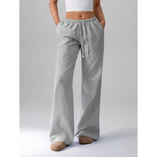 K 10463 Stripe Loose Wide Leg Pants ���ƿ������ȳ���羳