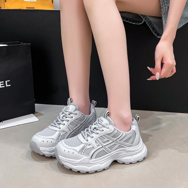 2026 Summer New Korean Style Fashionable Versatile Thick-Soled Height-Increasing Lightweight Women's Dad Shoes Breathable Mesh Women's Dad Shoes 2026 Summer New Korean Style Fashionable Versatile Thick-Soled Height-Increasing Lightweight Women's Dad Shoes Breathable Mesh Women's Dad Shoes