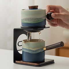 自动泡茶壶2025新款年轻人茶具套装高档石磨陶瓷懒人泡茶神器礼物