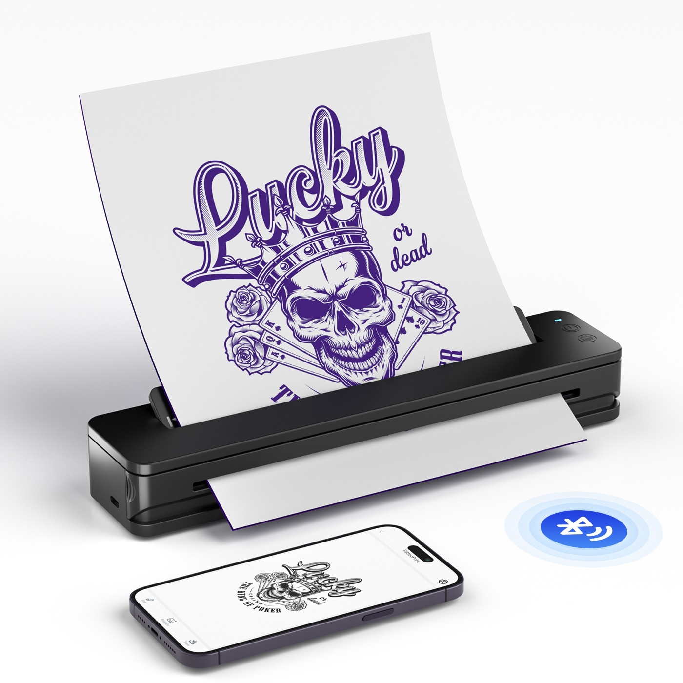 Impresora de tatuajes inalámbrica Bluetooth Mini Impresora de tatuajes Impresora de transferencia térmica Equipos de tatuajes