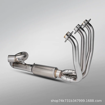 Cfmoto 675Sr Motorcycle Exhaust Pipe Modification with Bottom Exhaust and Front Stainless Steel Exhaust Pipe Section