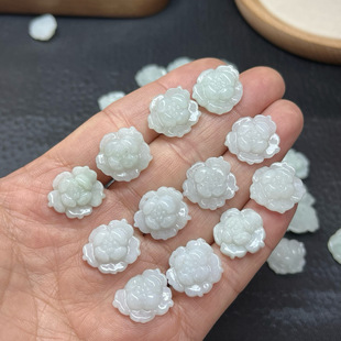 Burmese jade A-grade small flower handmade bracelets loose beads accessories beads bracelet accessories wholesale