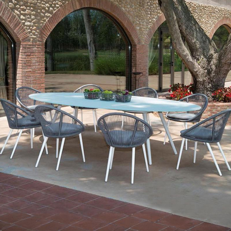 Mesa y silla de caña al aire libre combinación de aluminio al aire libre balcón patio muebles de ocio al aire libre impermeables image 14