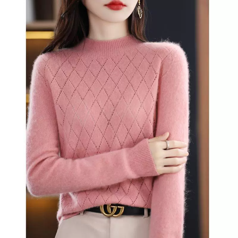 Демисезонный шерстяной вязаный свитер, базовое белье, приятное телу как верхняя одежда, 2023 год, высокий воротник