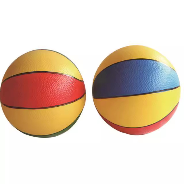 Factory direct children's small basketball color small basketball PVC inflatable color toy ball pat ball ball
