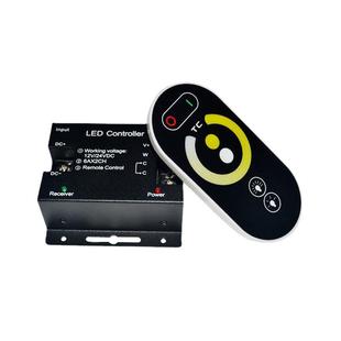 Double color temperature controller LED full touch stepless dimmer strip light with wireless RF color box controller manufacturer