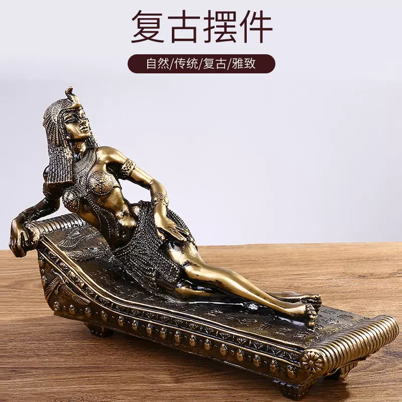 跨境欧式新款复古睡美人摆件仿铜树脂工艺品客厅家居饰品厂家批发