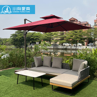 Outdoor Leisure Rope Sofa Furniture Outdoor Garden Courtyard Outdoor Waterproof Sun Protection Hand-Woven Multi-Person Bed