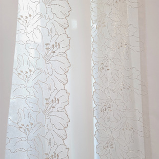 Solid Color Light Luxury Sheer Embroidered Curtains, Simple and Elegant Chinese American Style for Living Room and Bedroom, High-End White Sheer Curtains, Simple European Style