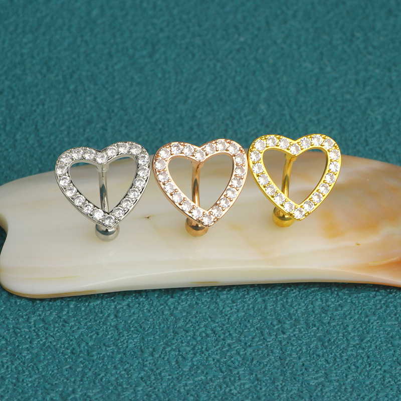 9g Weight Belly Ring Classification 1 Piece Belly Rings Casual Streetwear Heart Shape 306 Stainless Steel Plating Belly Rings