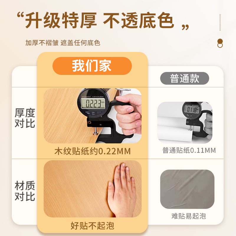 厨房防油贴纸防水防潮自粘台面贴膜灶台橱柜翻新改色木纹贴道