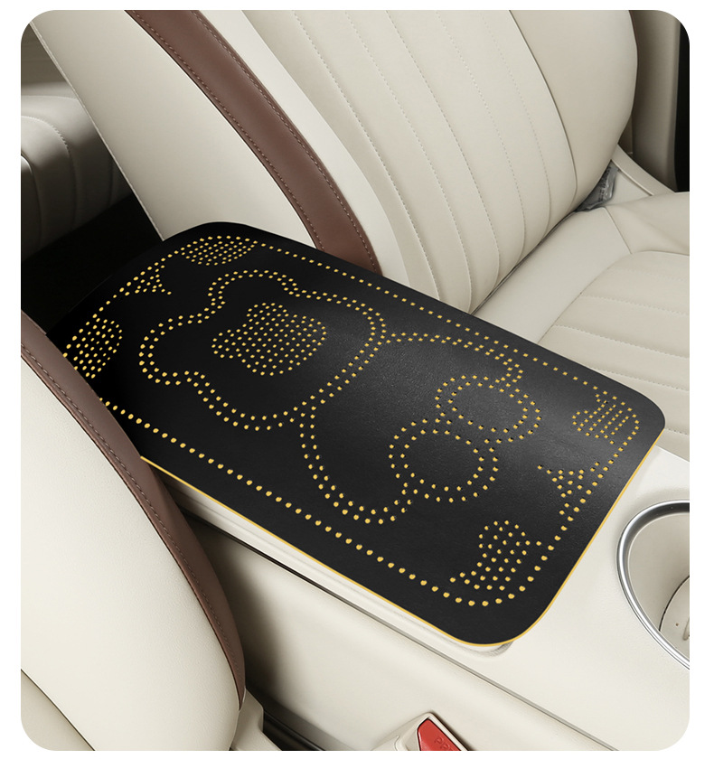 Car armrest box protective pad, skin-friendly jelly material, cute and breathable, heightening armrest pad, available in multiple colors, car armrest box pad
