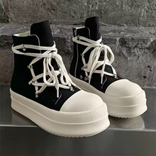 RO鞋 新款时尚增高短靴休闲潮鞋女高帮帆布鞋四季百搭厚底男鞋