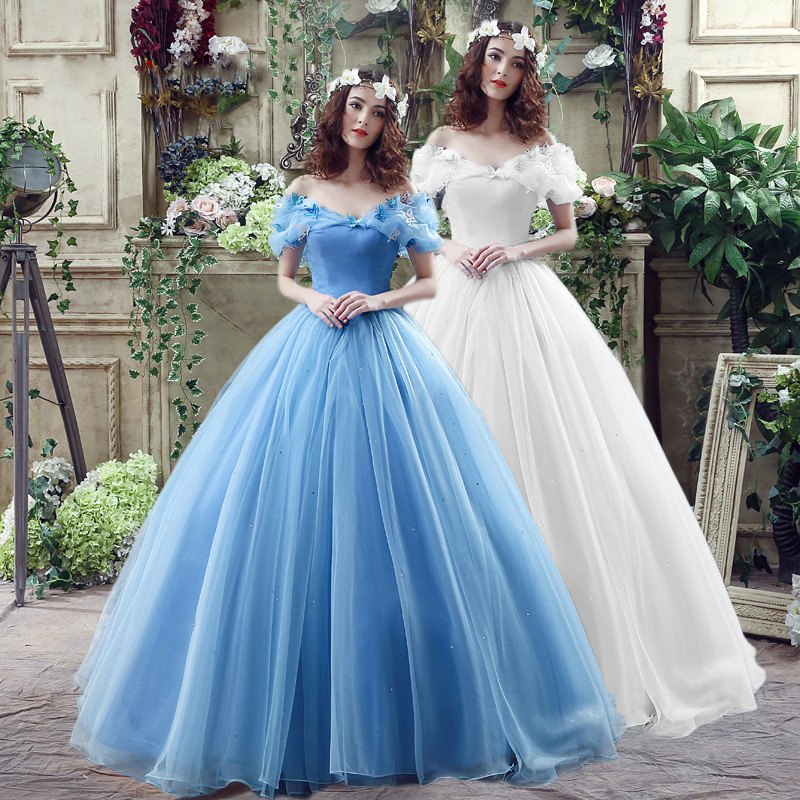 Cenicienta película misma princesa pettiskirt rendimiento 2024 nuevo vestido de novia foto arte examen rendimiento vestido de noche para las mujeres image 3