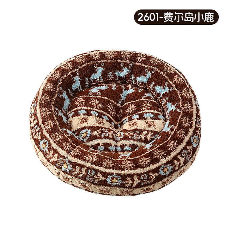 Round nest short hair-fair isle deer 2601 / Diameter 40cm