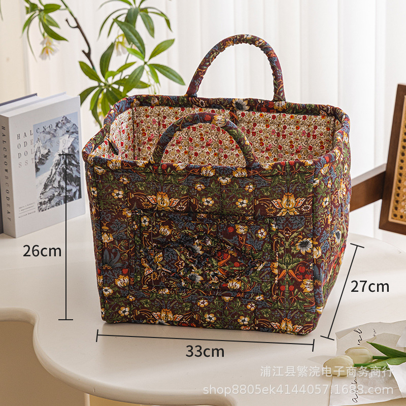 対外貿易輸出家庭布芸収納バスケット韓国式田園風携帯下着雑物整理枠機洗濯収納バスケット