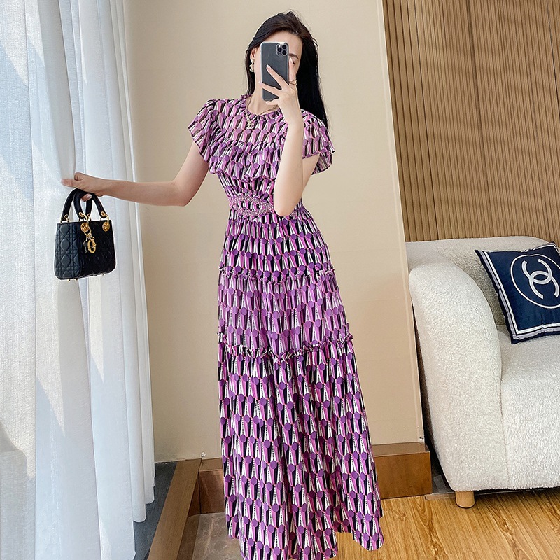B4736 1270K VÁY ĐẦM LIỀN THÂN NỮ DONTDC MÙA HÈ HỌA TIẾT HOA THỜI TRANG NỮ VẢI VOAN G04 SẢN PHẨM MỚI