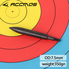 Bow and arrow archery wind-breaking black torpedo arrow 6.2mm inner diameter thread replaceable accurate match weight arrow