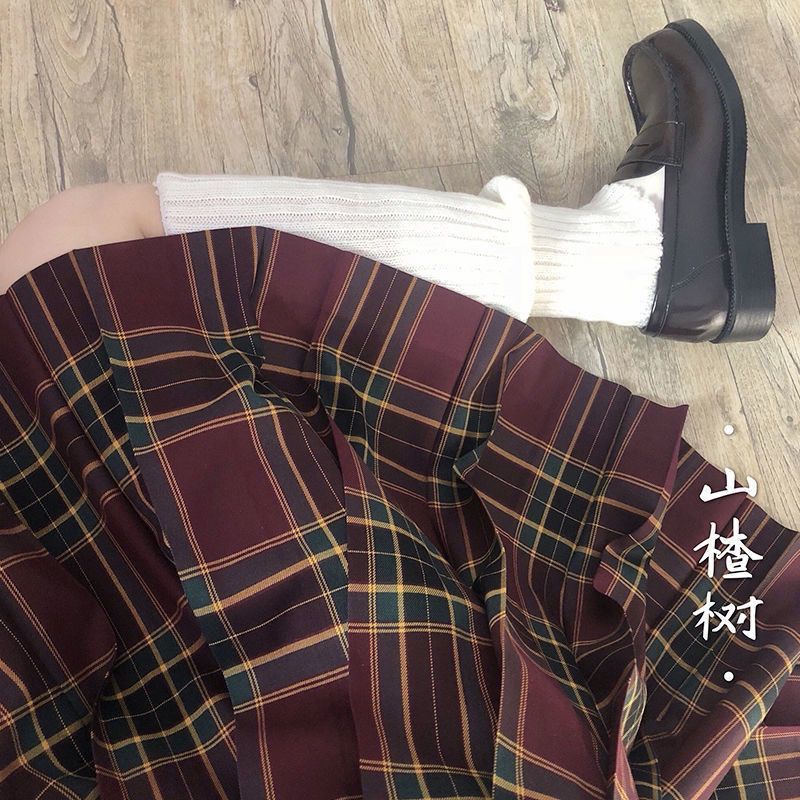 산사나무 체크 스커트 + 같은 체크 나비넥타이#뜨거운 판매 42cm