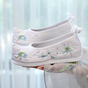 New Antique Ming Shoes Hanfu Shoes Women's Embroidered Shoes Women's Inner Height Increasing Hanfu Matching Shoes Ancient Clothes Shoes