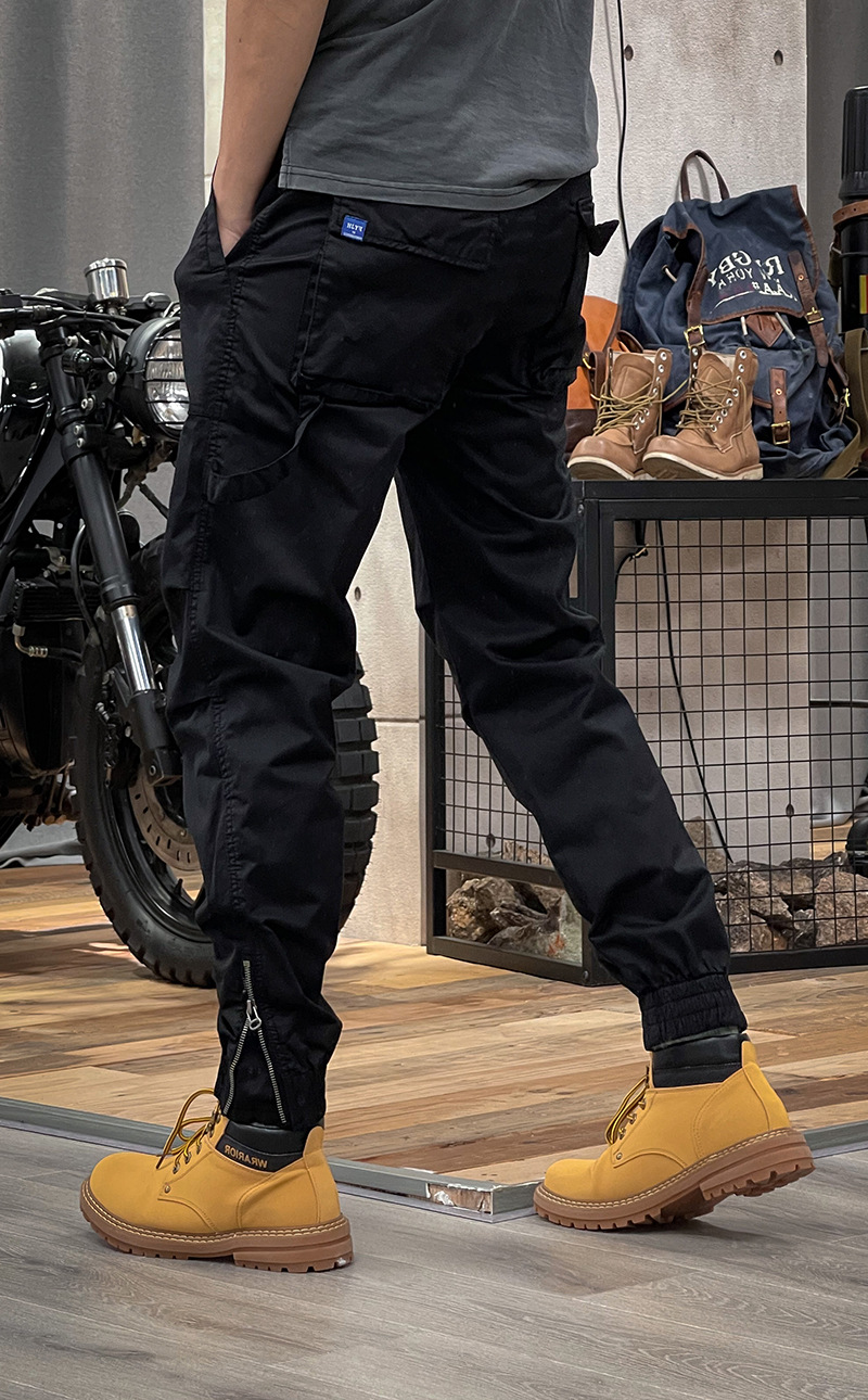 Pantalon cargo homme taille élastique style workwear rétro_voghion.com