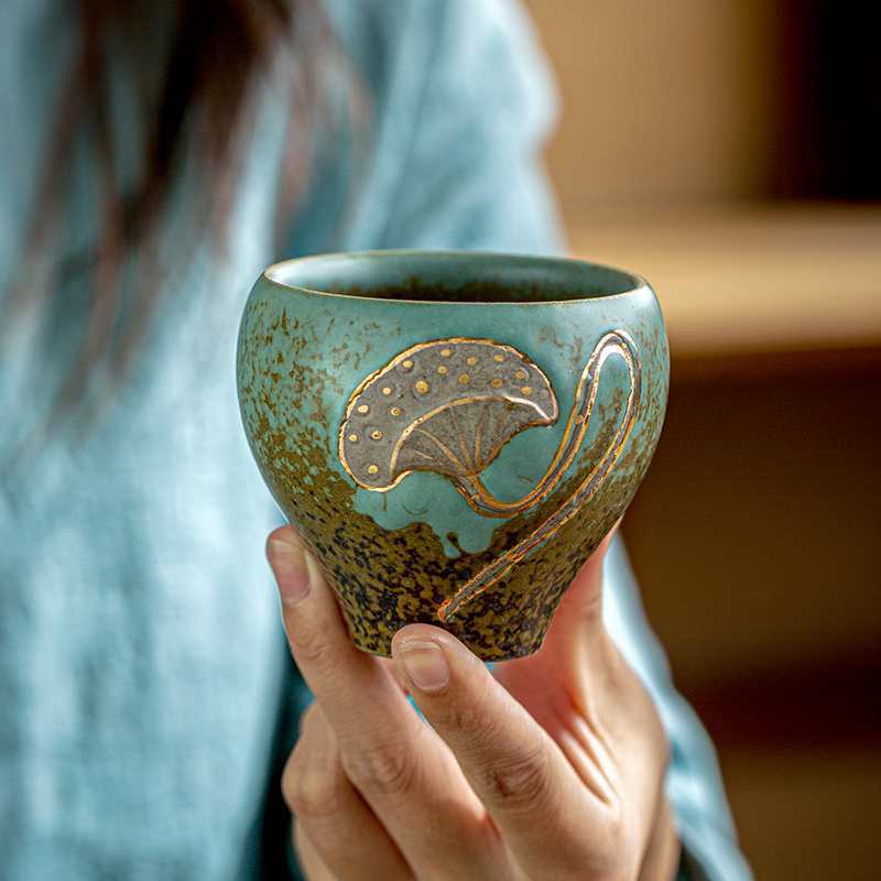 Horno de estilo japonés taza de té cerámica Kung Fu juego de té taza única taza maestra taza personal 4 taza de regalo logotipo personalización