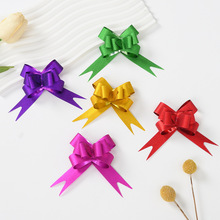 包邮跨境18金葱膜手拉花单色珠光磨砂水晶蝴蝶结手拉花礼品包装