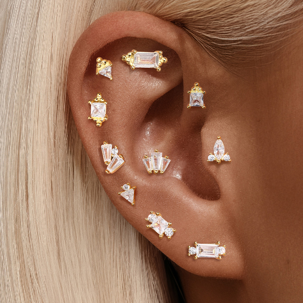 1g Weight Zircon Inlay Material Ear Studs Classification Ear Cartilage Rings & Studs Piercing Type 1 Piece Quantity Daily Occasion 925 Sterling Silver Material Geometric Pattern All Seasons Season Unisex Gender Elegant, Simple Style Style 1 Piece Ear Cartilage Rings & Studs Elegant Simple Style Geometric 925 Sterling Silver Zircon Ear Cartilage Rings & Studs 19
