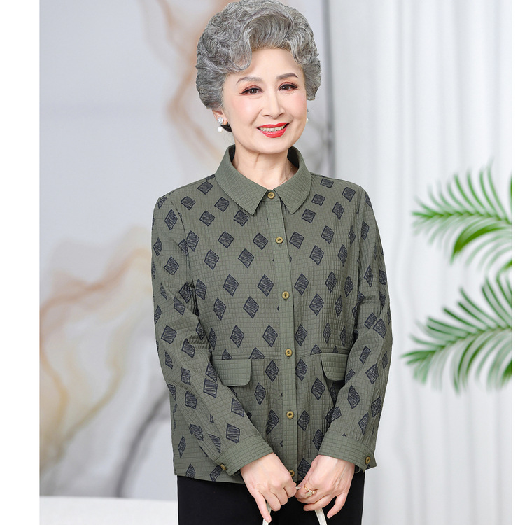 中老年春秋装女外套妈妈宽松洋气上衣老年人衣服奶奶装休闲夹克|undefined
