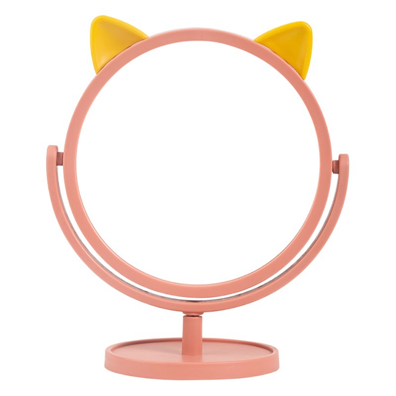 Espejo de maquillaje de plástico para dormitorio de estudiantes, espejo de princesa, espejo giratorio de alta definición con base, espejo de escritorio estilo hada.