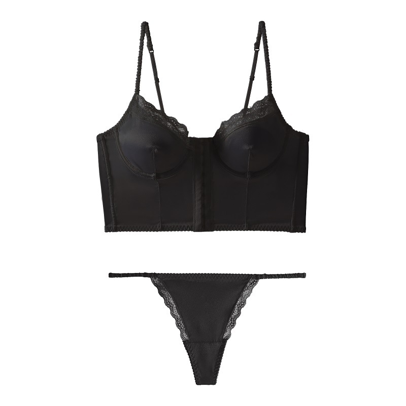 Conjunto de sutiã e calcinha costas nuas estilo boémio cetim_voghion.com