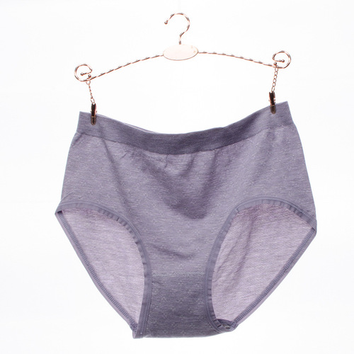 Cross-border large size seamless nude ammonia pure color cotton briefs big mommy non-sensory jacquard postpartum mid-waist women's underwear