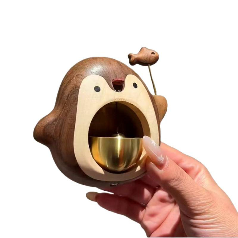 木质卡通招财猫门铃磁吸进门提示铃铛音多巴胺乔迁风铃可爱冰箱贴|undefined