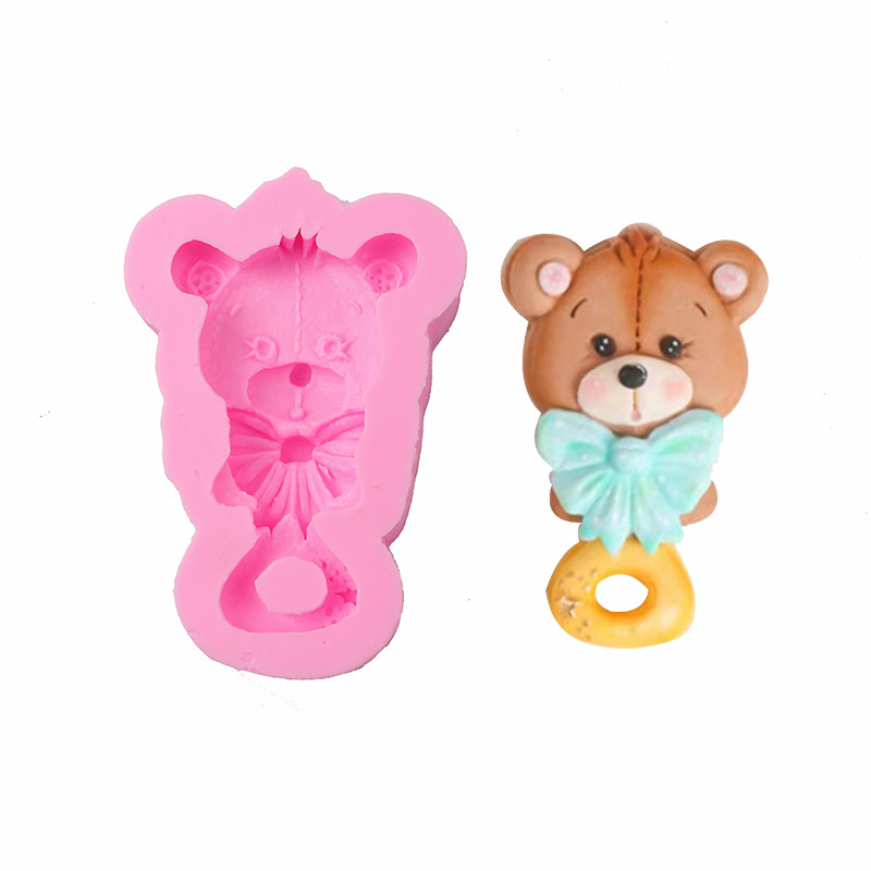 Oso de dibujos animados aromaterapia molde para hornear DIY epoxi decoración la torta del molde chocolate fondant Silicona