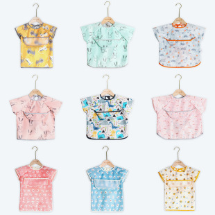 Baby Smock Spring and Summer Eating Waterproof Anti-Dirty No-Wash Kidsren's Bib Infant Rice Pocket Apron Reverse Wear Smock