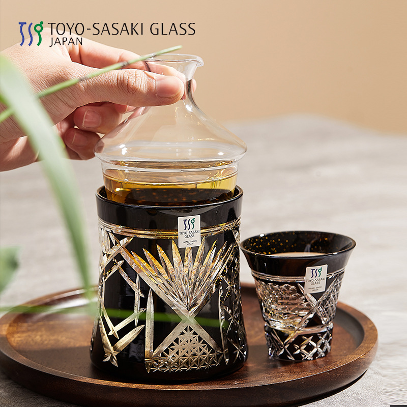 Japan Imported Oriental Sasaki Glass Spirit Wine Set Handmade Ink Japanese Sake Pot Spirit Cup