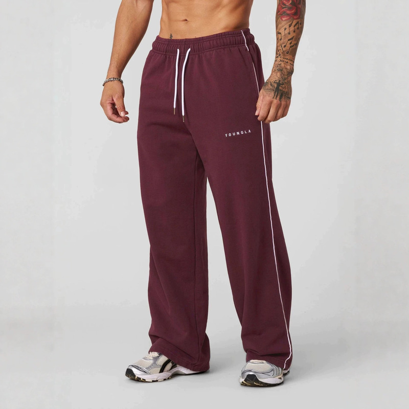 Youngla American-Style Men's Sports Pants Joggers Muscle Fitness Training Long Pants Cotton Embroidered Wide-Leg Pants Youngla American-Style Men's Sports Pants Joggers Muscle Fitness Training Long Pants Cotton Embroidered Wide-Leg Pants