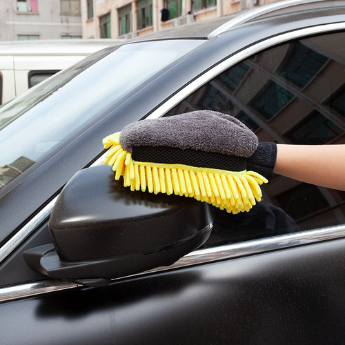 Car chenille car wash gloves thickened waterproof car wiping gloves car coral velvet double-sided car cleaning tool