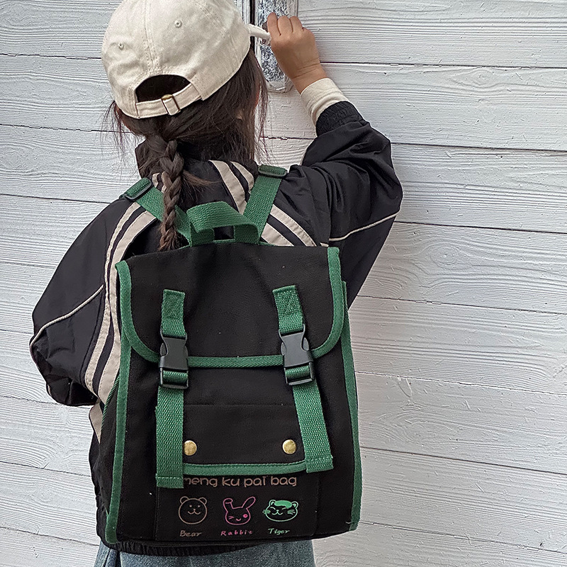 Mochila infantil retro retro color coreano mochila impresa para niños y niñas 2025 moda jardín de infantes mochila para bebés
