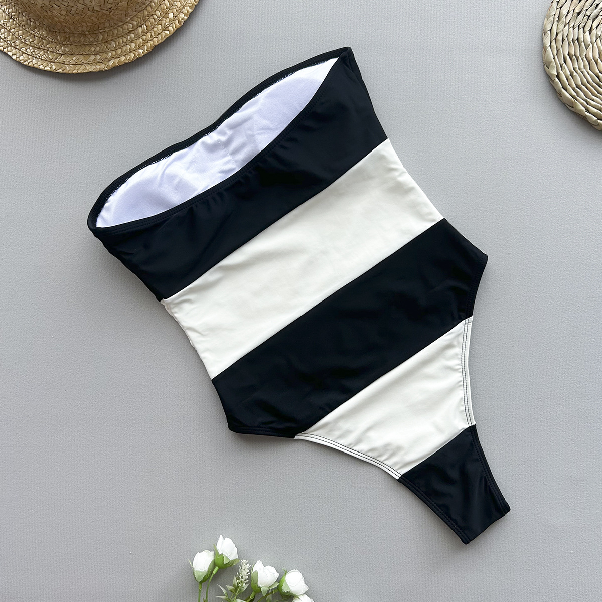 Color Block, Stripe Pattern Women's Gender Sexy Style Women's Sexy Color Block Stripe One Piece Swimwear