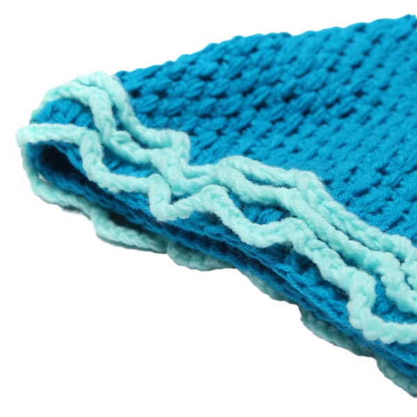 Blue knitted woven set handmade