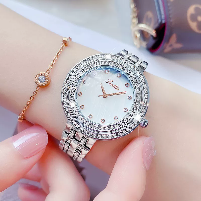 Производитель поставляет Scottie Fashion Drill Botten Drill Watch женские персональные часы, женская модель с индикатором температуры
