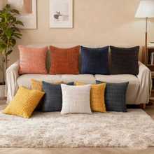 跨境亚马逊ins毛绒抱枕套客厅多颜色高级感灯芯绒沙发靠垫套批发