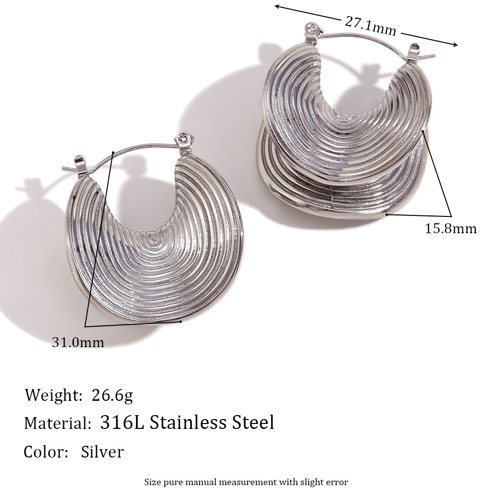 Stainless Steel Plated 18K Gold Folded Geometric Earrings