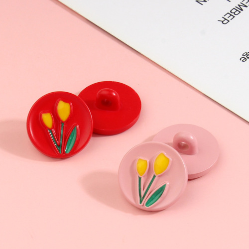 Children's baby button cardigan knitwear with small orchid flower button, high-end fashionable and colorful button style