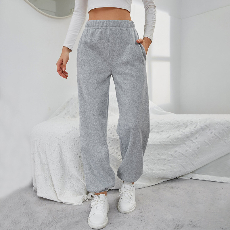 2026 Amazon Cross-Border European and American Simple Straight-Leg Casual Pants Spring and Summer Pocket Design High-Waisted Sports Fleece-Lined Long Pants 2026 Amazon Cross-Border European and American Simple Straight-Leg Casual Pants Spring and Summer Pocket Design High-Waisted Sports Fleece-Lined Long Pants