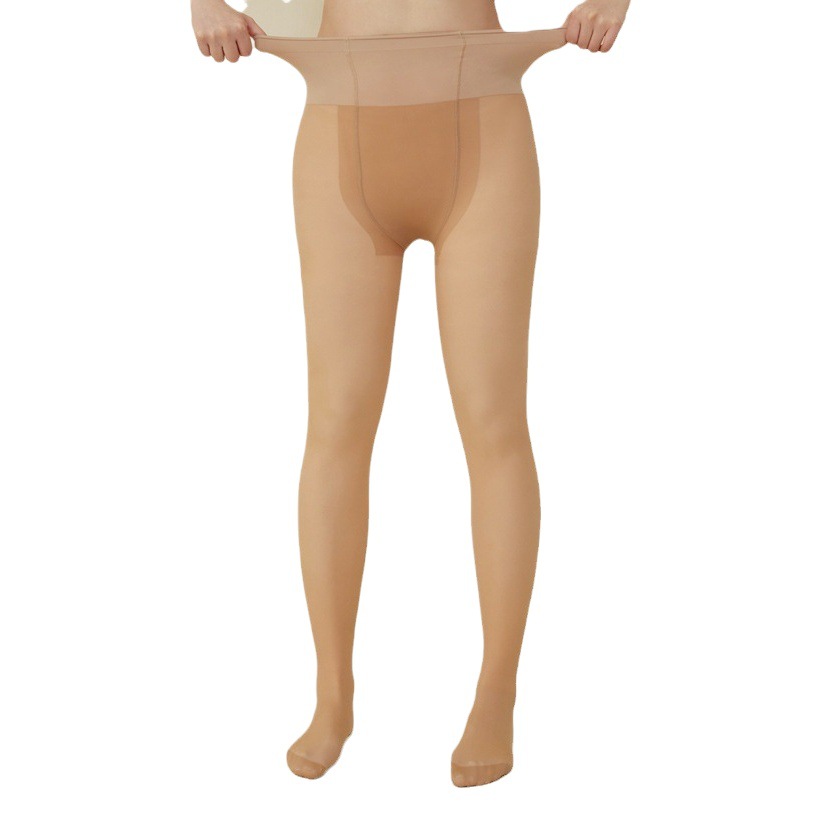 二重構造の大きいサイズの冬用パンスト、女性用、大きめサイズ、ロング丈、落ちにくい、裸感、自然な肌触り、裏起毛レギンス