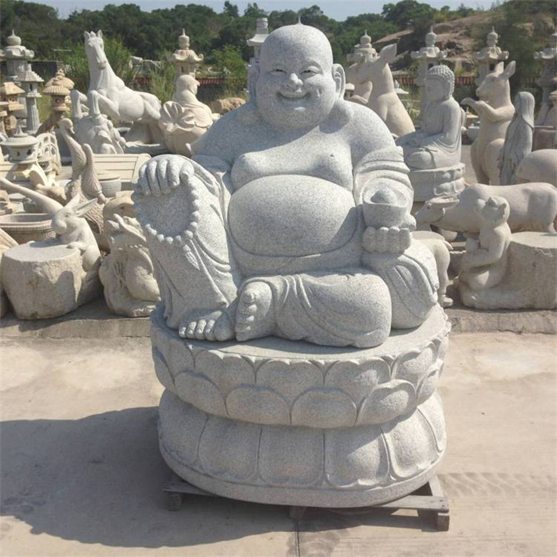 石雕佛像弥勒佛大型汉白玉笑佛寺院庙宇供奉祭祀雕塑石头佛像神像